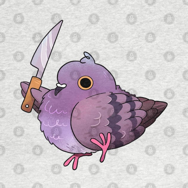 Angy Pigeon with a Knife by heyouwitheface